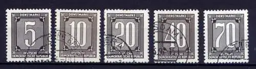 (30299) DDR Dienst B  Nr.1-5      N-O     gestempelt