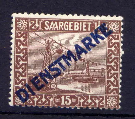 (323) Saargebiet Dienst Nr.4        *  ungebraucht