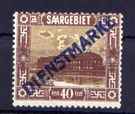 (327) Saargebiet Dienst Nr.8        *  ungebraucht