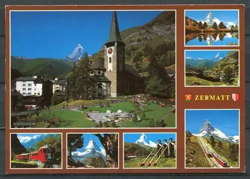 (2628) Zermatt Mehrbildkarte Schweiz - gelaufen 1992