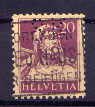 (2311) Schweiz Nr.165       O  gestempelt / Perfin: 8K