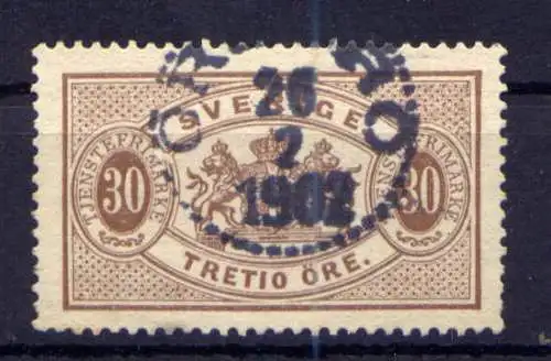 (1930) Schweden Dienst Nr.9 B          O  gestempelt