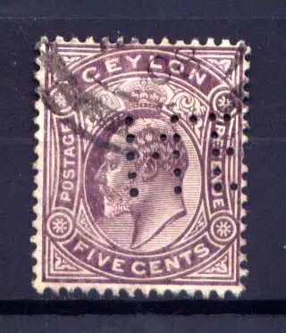 (100) Ceylon Nr.147           O  gestempelt / Perfin: ME