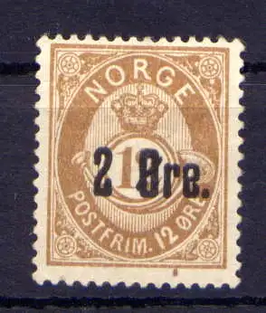 (1547) Norwegen Nr.48         (*)  ohne Gummierung