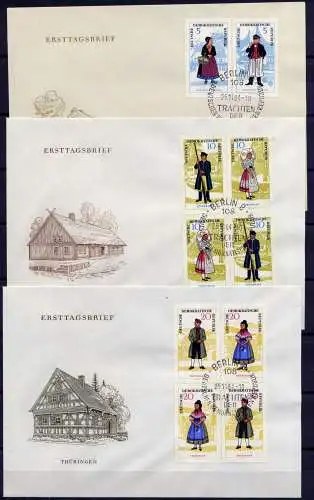 (612) Brief DDR Nr.1074/9 Paare      3 FDC