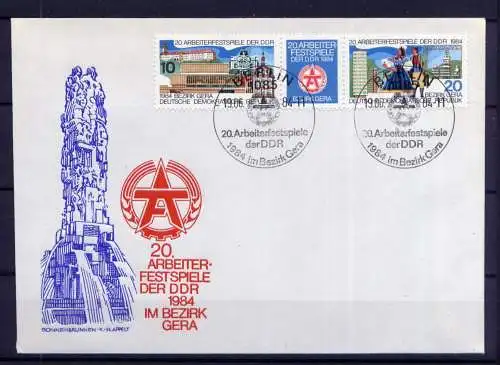 (769) Brief DDR Nr.2880/1 Streifen   -      FDC    