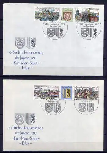 (870) Brief DDR Nr.3173/6 Streifen    -        2 FDC    