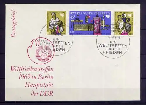 (1404) Brief DDR Nr.1478/80 Streifen          -             FDC    