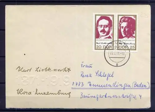 (1435) Brief DDR Nr.1650/1 Paar          -             FDC    