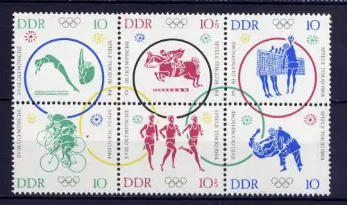 (31833) DDR Nr.1039/44 Sechserblock                 **  postfrisch