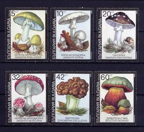 (1075) Bulgarien  Nr.3886/91      **  postfrisch / Pilze Mushrooms