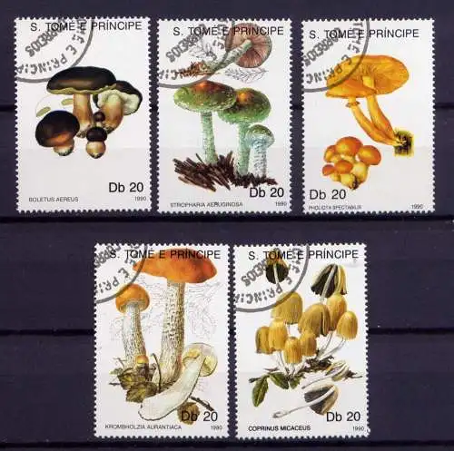 (039) Sao Tome & Principe  Nr.1184/8      O  gestempelt / Pilze Mushrooms