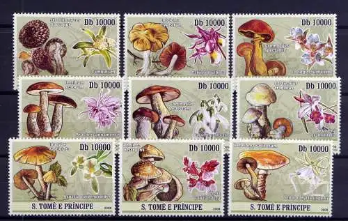 (040) Sao Tome & Principe  Nr.3402/10      **  postfrisch / Pilze Mushrooms