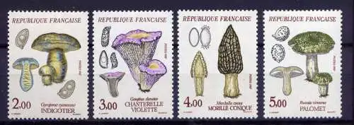 (2181) Frankreich  Nr.2622/5       **  postfrisch / Pilze Mushrooms