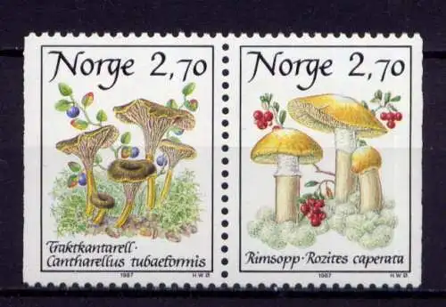 (1572b) Norwegen  Nr.969/70 Paar       **  postfrisch / Pilze Mushrooms