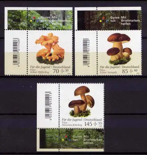 (13465) BRD Nr.3407/9         **  postfrisch /  Pilze Mushrooms