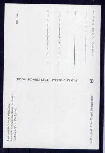 (4708) Stolberg  - unbeschrieben / DDR Sachsen-Anhalt Josephshöhe - größtes Kreuz der Welt