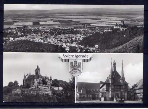 (4709) Wernigerode  - unbeschrieben / DDR Sachsen-Anhalt Schloß - Rathaus - Draufsicht