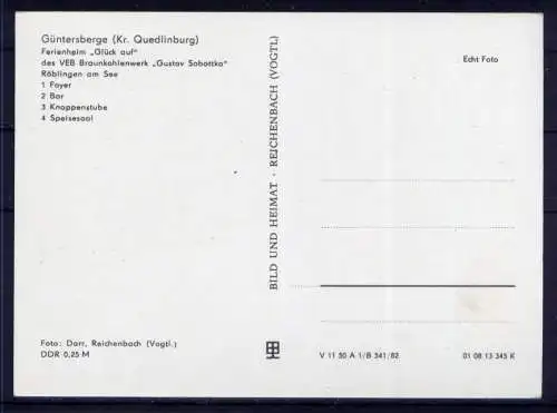 (4712) Güntersberge  - unbeschrieben / DDR Sachsen-Anhalt Ferienheim ,,Glück auf"