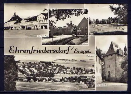 (4738) Ehrenfriedersdorf - beschrieben / DDR Sachsen Rathaus Wehrkirche Freibad