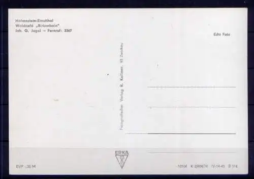 (4754) Hohenstein - Ennstthal  - unbeschrieben / DDR Sachsen Waldcafe Birkenhain