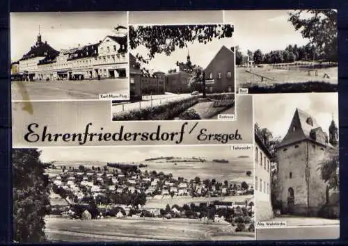 (4772) Ehrenfriedersdorf - beschrieben / DDR Sachsen Rathaus Wehrkirche Freibad