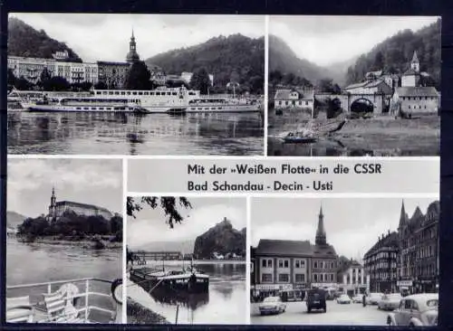 (4773) Bad Schandau - unbeschrieben / DDR Sachsen Weiße Flotte Boote PKW Schaufelraddampfer