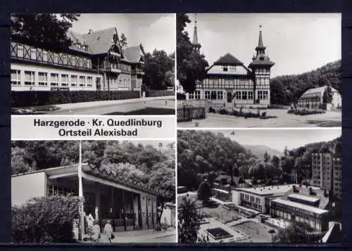 (4789) Harzgerode - unbeschrieben / DDR Sachsen-Anhalt HO Gaststätte Goldene Rose, Hotel, Cafe Exquisit