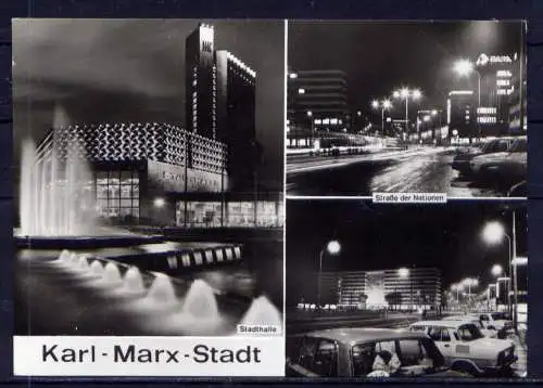 (4808) Karl - Marx - Stadt / Chemnitz  - unbeschrieben / DDR Sachsen Straße der Nationen Stadthalle