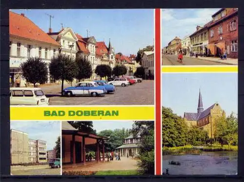 (4859) Bad Doberan  - unbeschrieben / DDR Mecklenburg-Vorpommern Markt Schule PKW