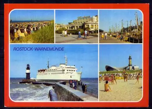 (4861) Rostock  - unbeschrieben / DDR Mecklenburg-Vorpommern Warnemünde Leuchtturm