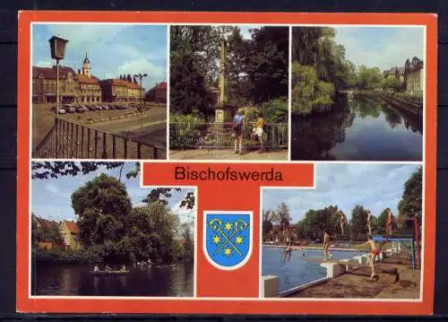 (4873) Bischofswerda  - unbeschrieben / DDR Sachsen Postmeilensäule Markt Wappen