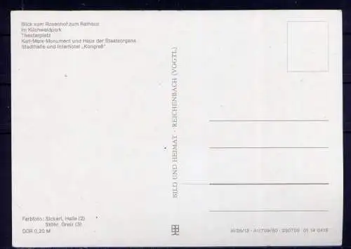 (4874) Karl - Marx - Stadt / Chemnitz  - unbeschrieben / DDR Sachsen Interhotel ,,Nüschel" Rathaus