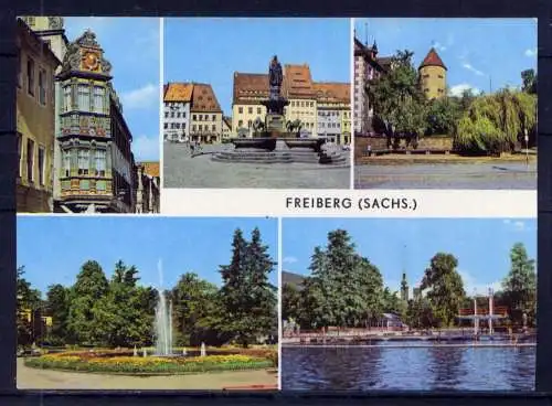 (4878) Freiberg  - unbeschrieben / DDR Sachsen Brunnen Schloß Park