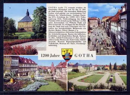 (4885) Gotha  - unbeschrieben / DDR Thüringen Schloß Markt Orangerie Wappen