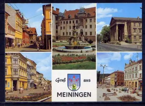 (4891) Meiningen  - unbeschrieben / DDR Thüringen Wappen Schloß Theater