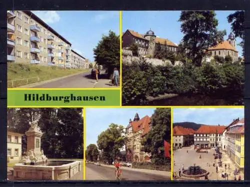 (4918) Hildburghausen  - unbeschrieben / DDR Thüringen Markt Stadtmauer Theater