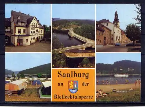 (4929) Saalburg  - unbeschrieben / DDR Thüringen Hotel Strand Talsperre Campingplatz Wappen