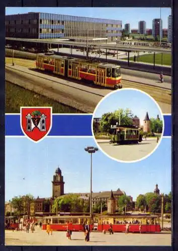 (4932) Plauen  - unbeschrieben / DDR Sachsen Straßenbahn Wappen Bahnhof