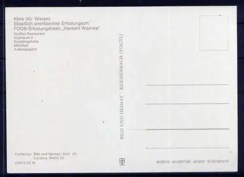 (4959) Klink  - unbeschrieben / DDR Mecklenburg-Vorpommern Erholungsheim Milchbar