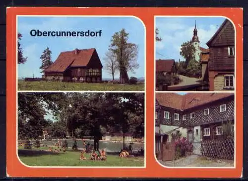 (4995) Obercunnersdorf  - unbeschrieben / DDR Sachsen Umgebindehaus Kirche