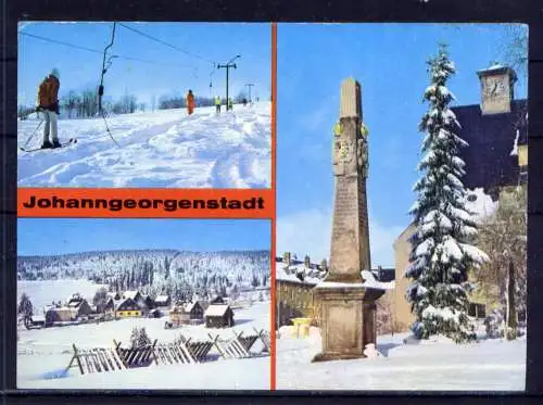 (5032) Johanngeorgenstadt  - beschrieben / DDR Sachsen Postsäule Skilift