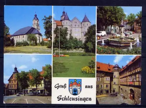 (5042) Schleusingen unbeschrieben / DDR Thüringen  Schloß Kirche Markt