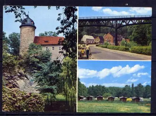 (5058) Rabenstein  - unbeschrieben / DDR Sachsen Burg Eisenbahnviadukt