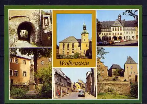 (5086) Wolkenstein  - unbeschrieben / DDR Sachsen Postmeilensäule Rathaus Schloß