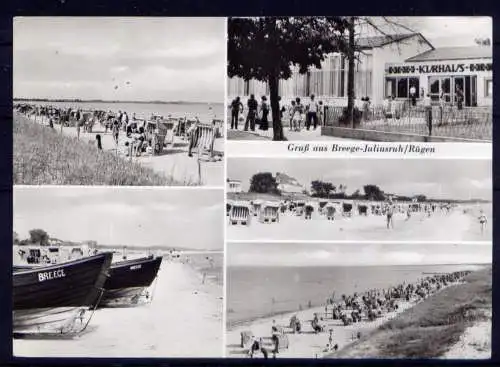 (5101) Breege  - beschrieben / DDR Mecklenburg-Vorpommern Kurhaus Strand Strandkörbe Boote