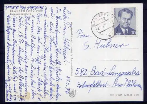 (5107) Blankenburg  - beschrieben / DDR Sachsen-Anhalt Regensteinsiedlung