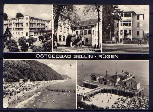 (5115) Sellin - beschrieben / DDR Mecklenburg-Vorpommern Erholungsheim Seebrücke Strand