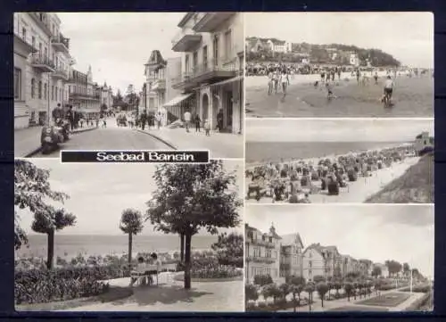 (5116) Bansin - beschrieben / DDR Mecklenburg-Vorpommern Strandkörbe Strand Motorroller