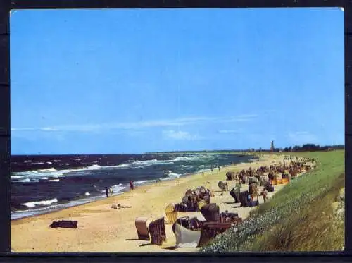 (5124) Dierhagen - beschrieben / DDR Mecklenburg-Vorpommern Strandkörbe Strand Ostseebad